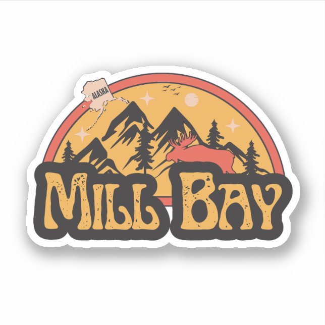 Mill Bay, Alaska Pegatina (Anverso)