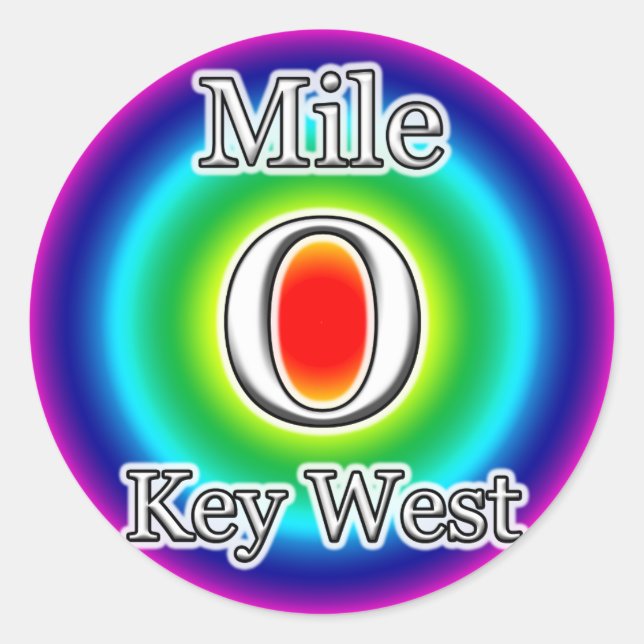 MILLA 0 CLAVE FL FLORIDA RAINBOW PEGATINA CERO (Anverso)
