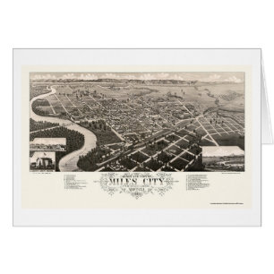 Millas de ciudad, mapa panorámico de la TA - 1883
