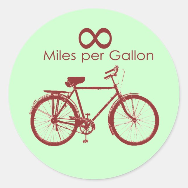 Millas de Infinito por Gallon Bike Pegatina (Anverso)