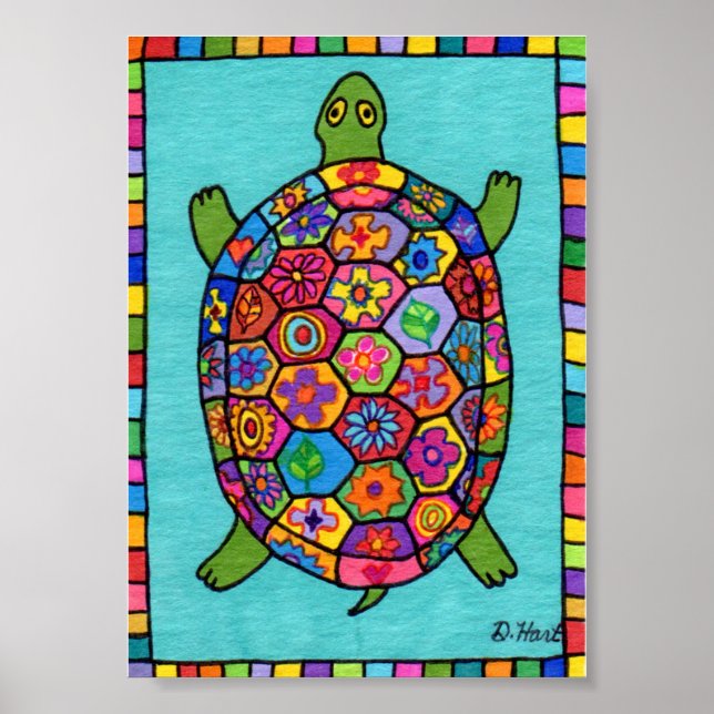 Millefiori Mosaic Turtle Mini Arte Popular (Frente)
