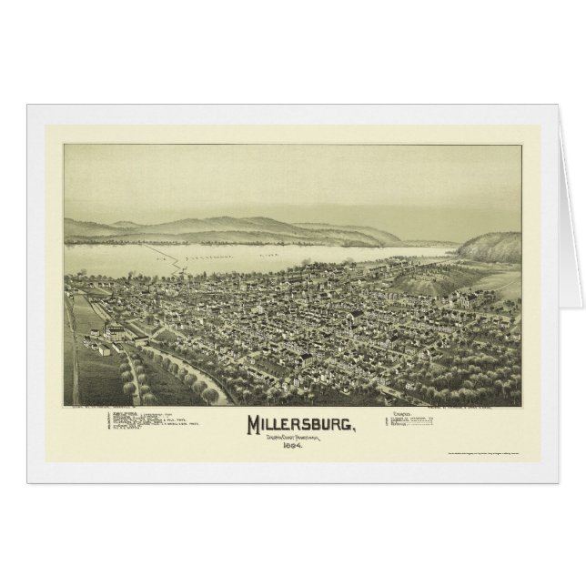 Millersburg, mapa panorámico del PA - 1894 (Anverso (Horizontal))