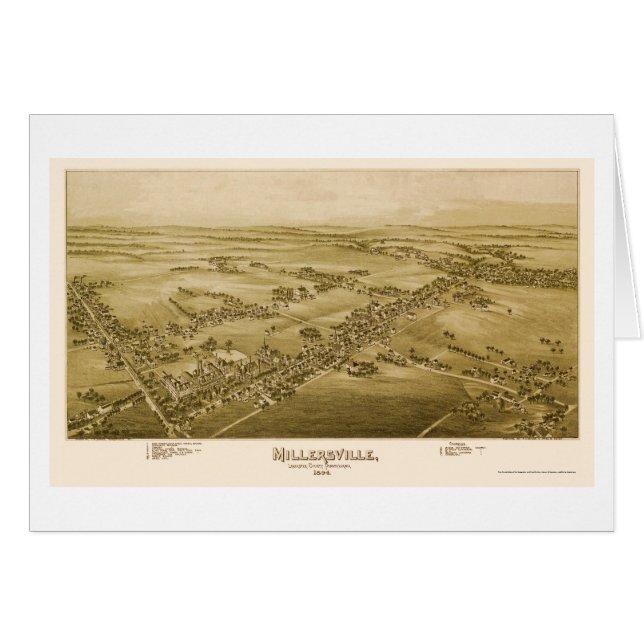Millersville, mapa panorámico del PA - 1894 (Anverso (Horizontal))