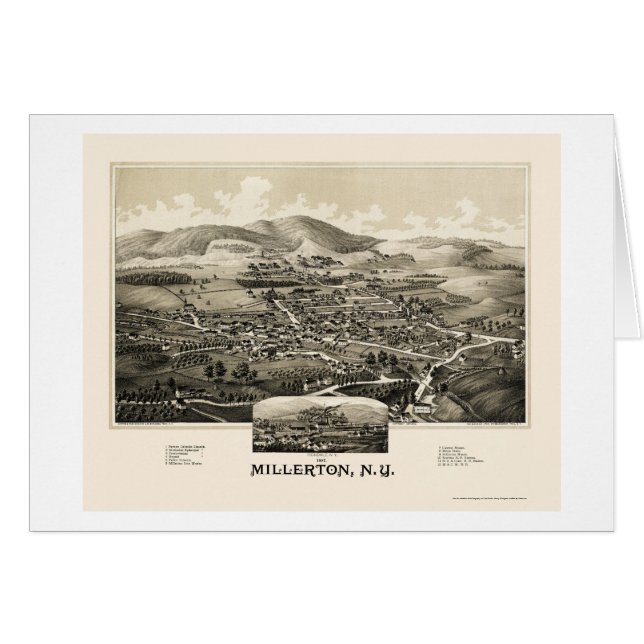 Millerton con Irondale, mapa panorámico de NY - (Anverso (Horizontal))