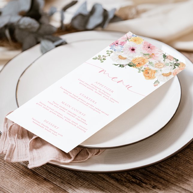 Millie Floral Long Menu y Gracias (Menu Millie Foral )