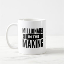 Millonario en la taza de café de fabricación