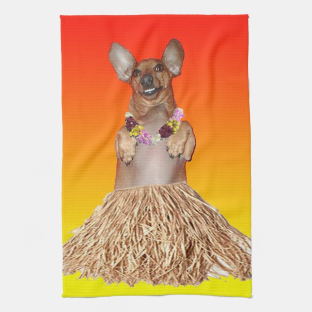 Milner la toalla de cocina del Dachshund del baile (Vertical)