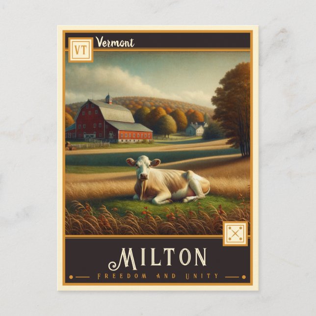 Milton, Vermont | Postal de época (Anverso)