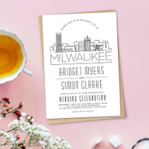 Milwaukee Boda | Invitación estilizada a la línea