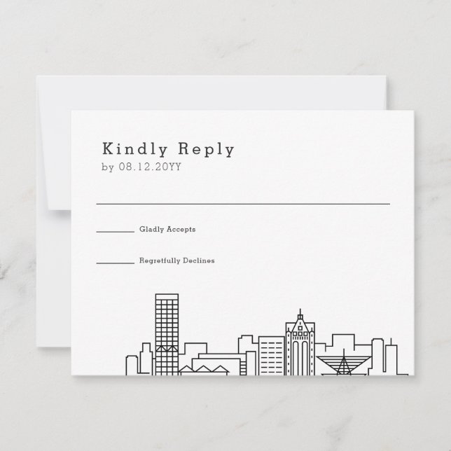 Milwaukee Boda | RSVP estilizada de líneas aéreas (Anverso)