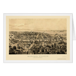 Milwaukee, mapa panorámico de los WI - 1854