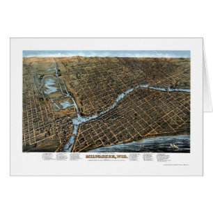 Milwaukee, mapa panorámico de los WI - 1872