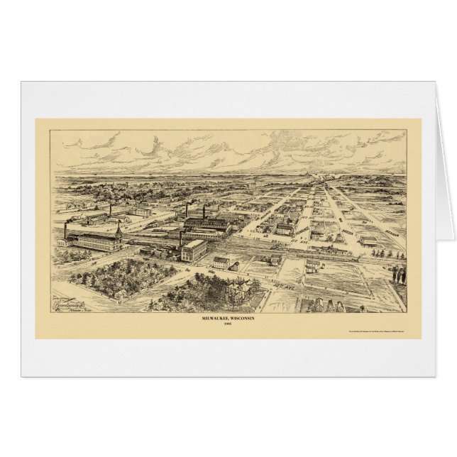 Milwaukee, mapa panorámico de los WI - 1906 (Anverso (Horizontal))