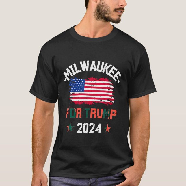 Milwaukee Por La Camiseta De La Bandera Estadounid (Anverso)