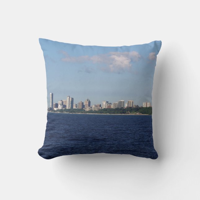 Milwaukee Skyline cuadrada almohada (Anverso)