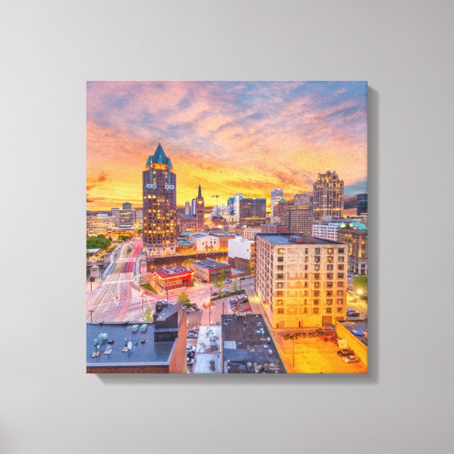 Milwaukee Wisconsin Lienzo envuelto 16,80 X 17,50" (Anverso)