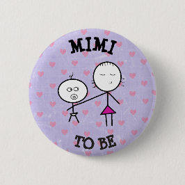 Mimi a ser botón de la púrpura de Baby Shower