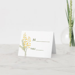 Mimosa acuarela flores boda tarjetas de plaza