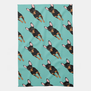 Min Pin Miniature Pinscher Kitchen Toalla