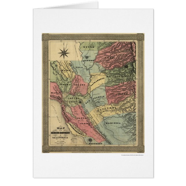 Mina en el mapa de California - 1851 (Frente)