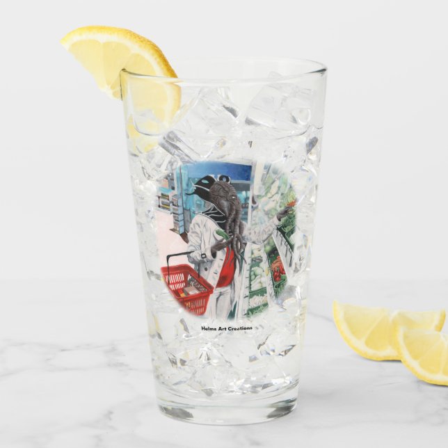 Mind Flayer Grocere Store Fantasy Art Glass Cup (Anverso (hielo))