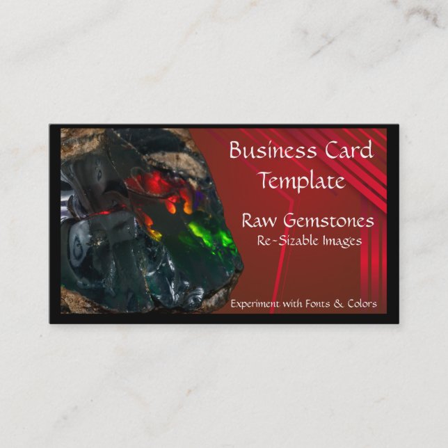 Minerales Crystal Raw Opal Tarjeta De Negocios (Anverso)