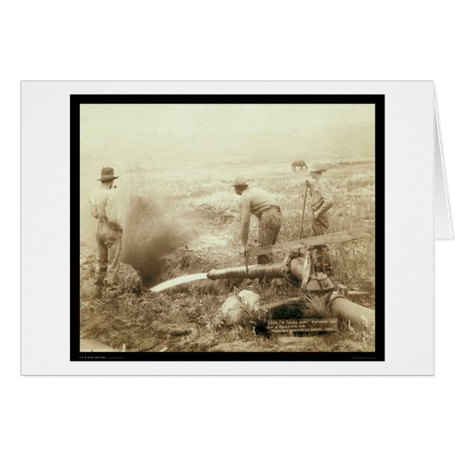 Minería hidráulica para oro en Rockerville SD 1889 (Anverso (Horizontal))