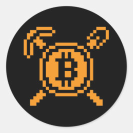 Minero de Bitcoin BTC 8-Bit | Calcomanía