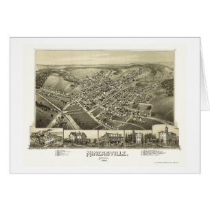 Minersville, mapa panorámico del PA - 1889