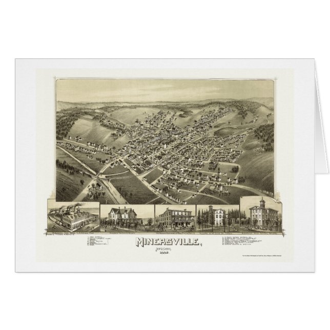 Minersville, mapa panorámico del PA - 1889 (Anverso (Horizontal))