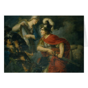 Minerva que le muestra envidia en el escudo pulido