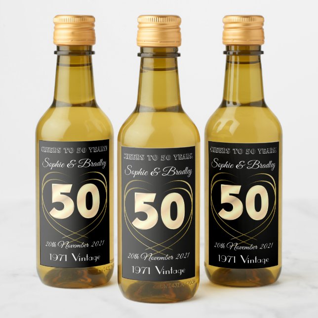 Mini 50 Aniversario Boda personalizado (Botellas)