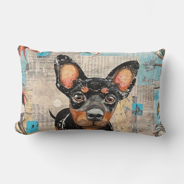 Mini almohada de perro de Dachshund (Anverso)