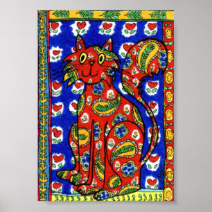 Mini arte folclórico estilo País Rojo Paisley