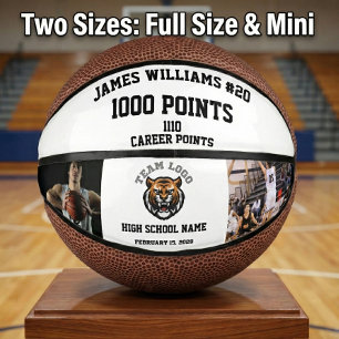 Mini Balón De Baloncesto 1000 Puntos Hito Con Fotos Personalizados