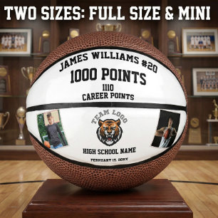 Mini Balón De Baloncesto 1000 Puntos Hito Con Fotos Personalizados