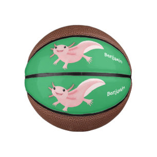 Mini Balón De Baloncesto Aaxolotl lindo rosa feliz