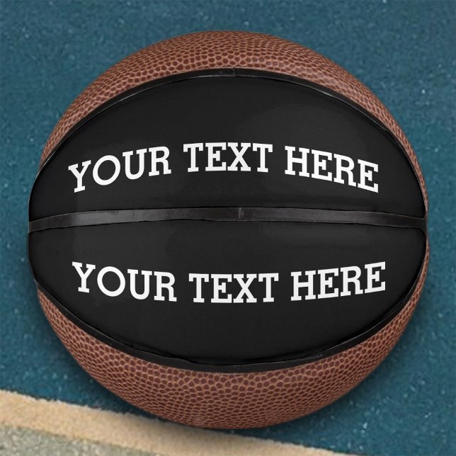 Mini Balón De Baloncesto Añadir su propio texto Personalizado aquí negro y  (Subido por el creador)