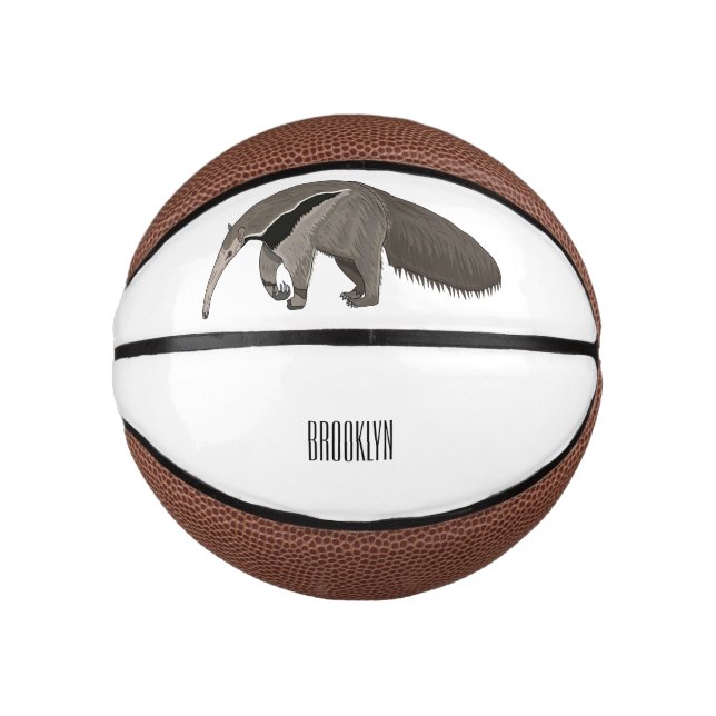 Mini Balón De Baloncesto Anteater personalizado ilustracion (Anverso)