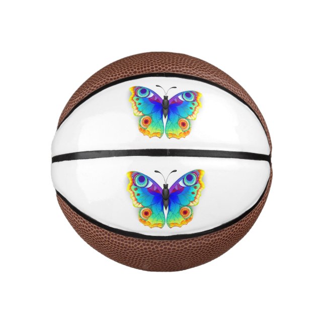 Mini Balón De Baloncesto Arcoiris mariposa Peacock Eye (Anverso)