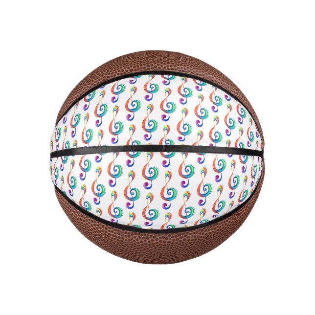Mini Balón De Baloncesto Arroyo arcoiris estratificado (Anverso)