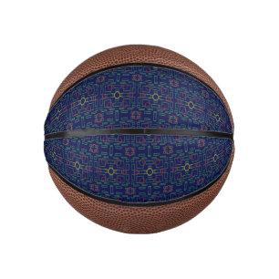 Mini Balón De Baloncesto Azul geométrico