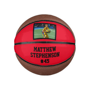 Mini Balón De Baloncesto Ball de baloncesto con foto negra roja