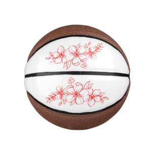 Mini Balón De Baloncesto Baloncesto con flor rojiza
