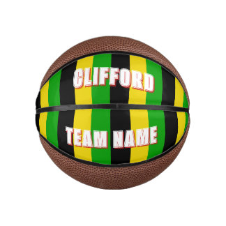 Mini Balón De Baloncesto Bandera de Jamaica a rayas de colores