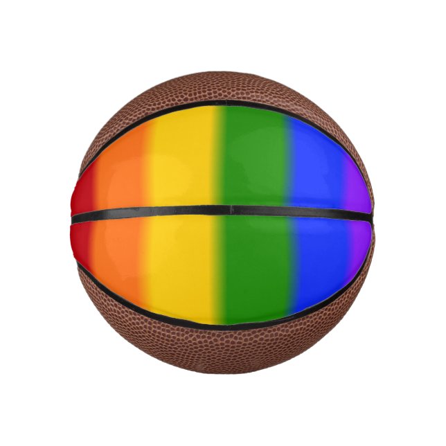 Mini Balón De Baloncesto Bandera del orgullo gay caído (Anverso)