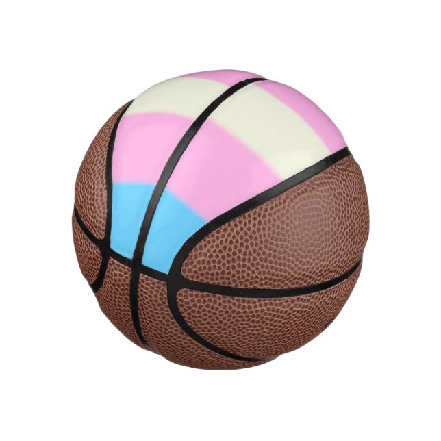 Mini Balón De Baloncesto Bandera del orgullo transgénero caído (Angular)