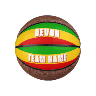 Mini Balón De Baloncesto Bandera Rasta a Rayas
