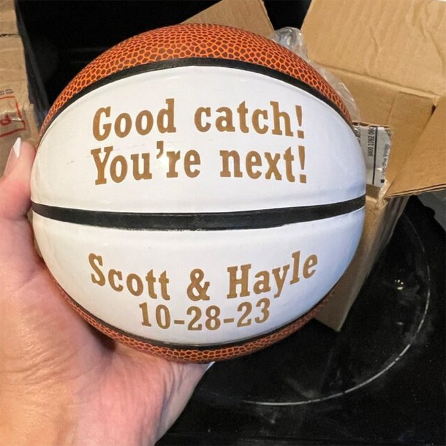 Mini Balón De Baloncesto Boda personalizado Keepsake Basketball (Subido por el creador)