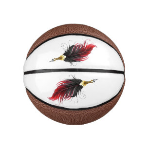 Mini Balón De Baloncesto Bolígrafo pluma roja con plumilla dorada